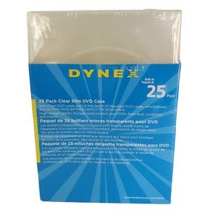 Dynex Clear Slim DVD Case 25 Pack New And Sealed DX-DVD25C